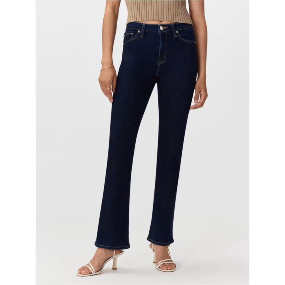 Quince Bella Stretch Kick Flare Jeans in Deep Rinse 26" Inseam Size 30